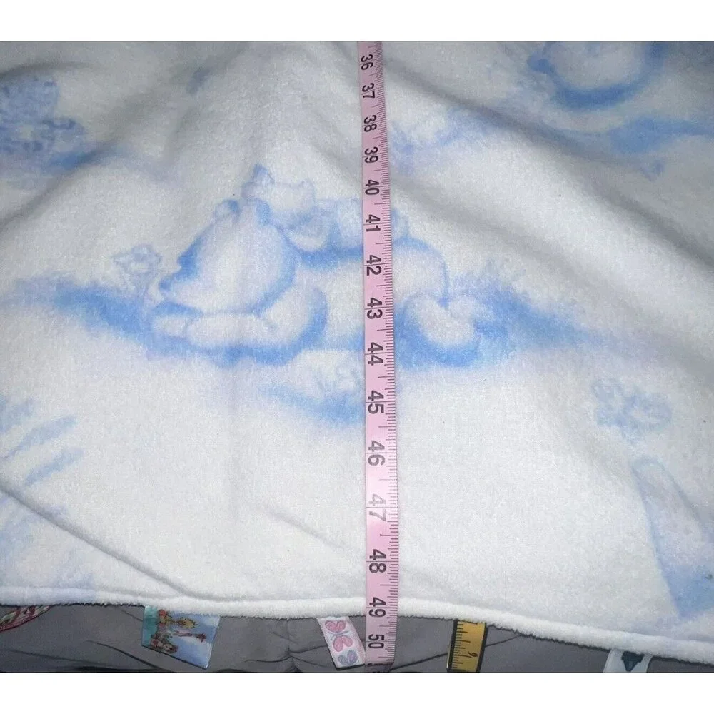 Winnie The Pooh And Friends Baby Blanket With Soothing Tabs Blue Size 31 X 49‎